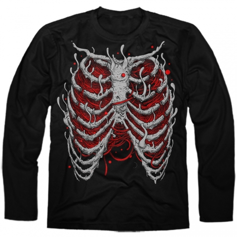 Manga Longa RibCage Skull