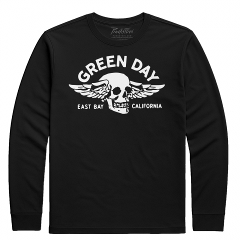 Manga Longa Green Day 15 Skull