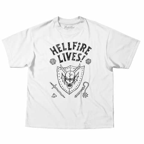 Camiseta Oversized 220g Stranger Things HELLFIRE LIVES